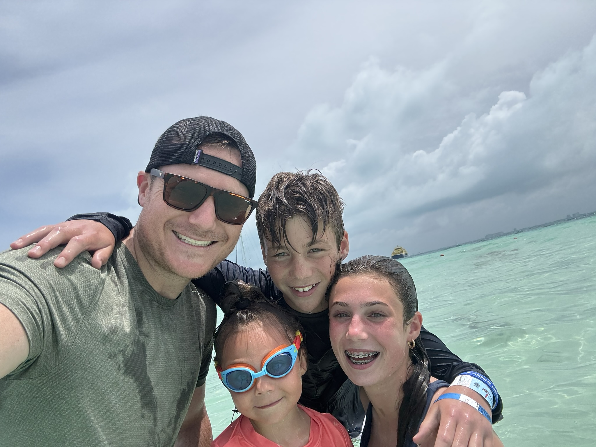 Family selfie at the ocean