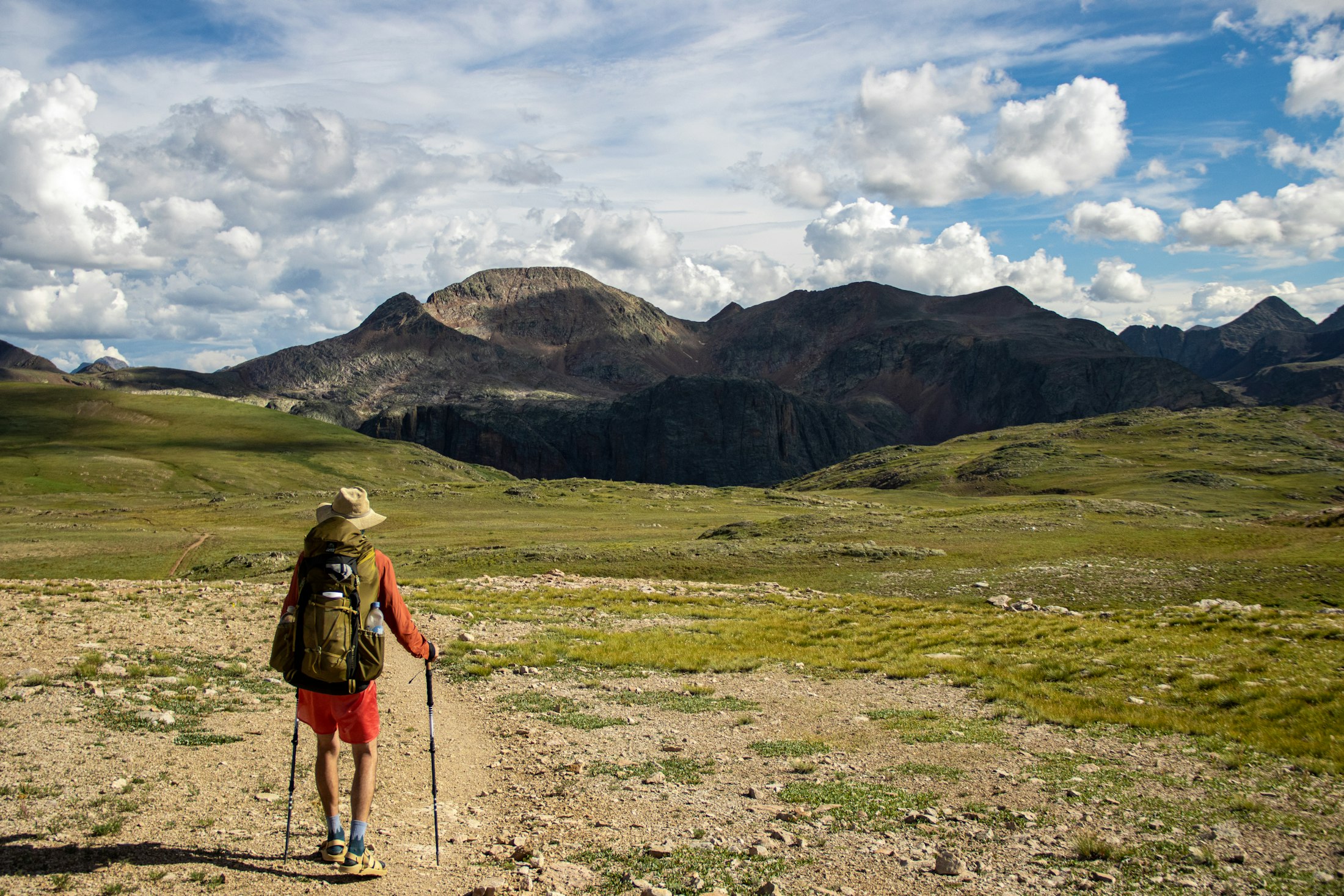 Hiker in Colorado alpine country