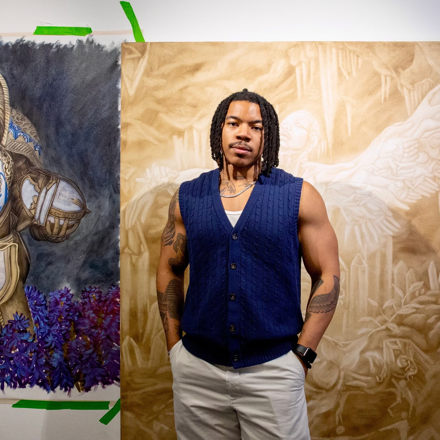 Joshua Evans in his studio