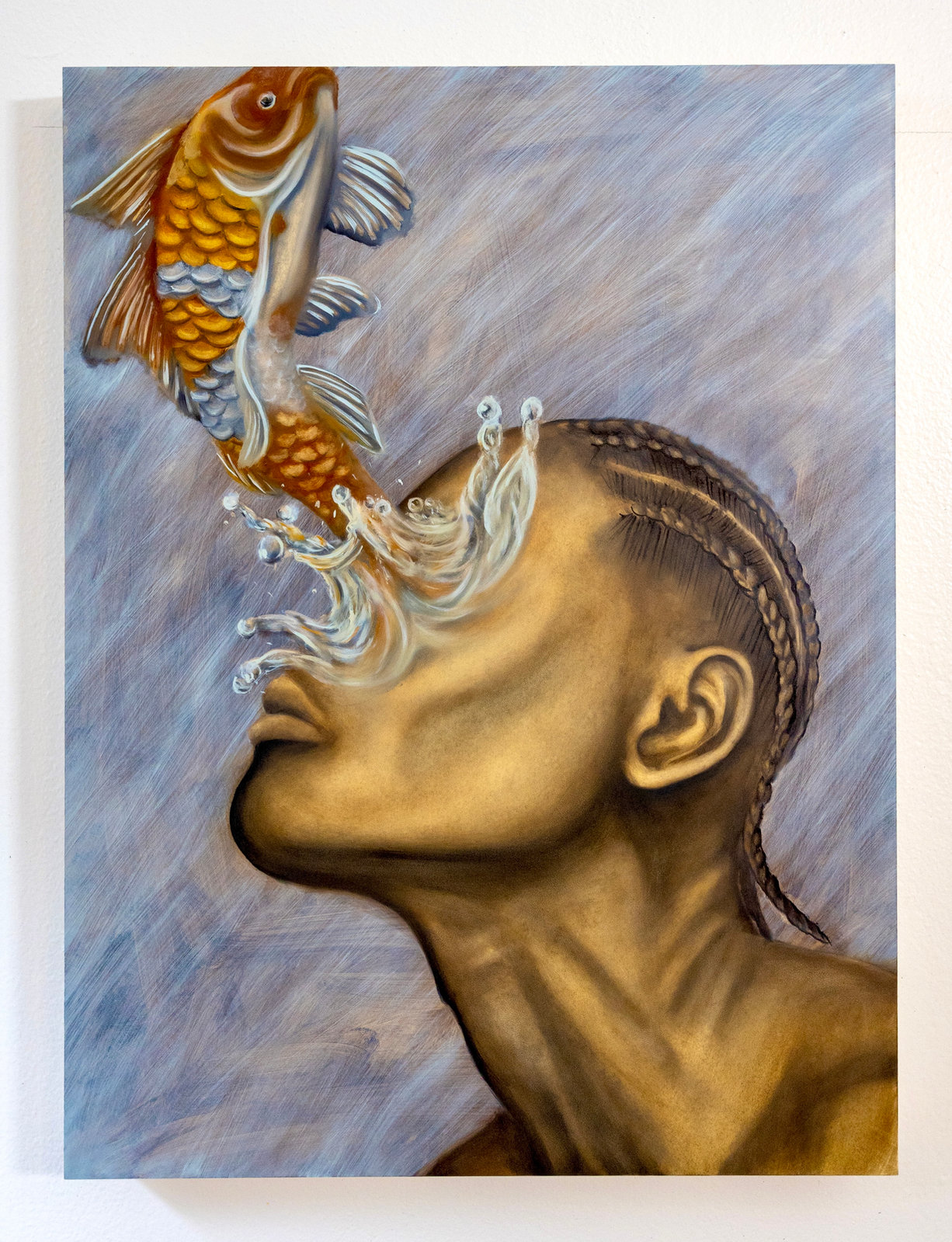 Origins (2025), oil on wood panel by Joshua Evans