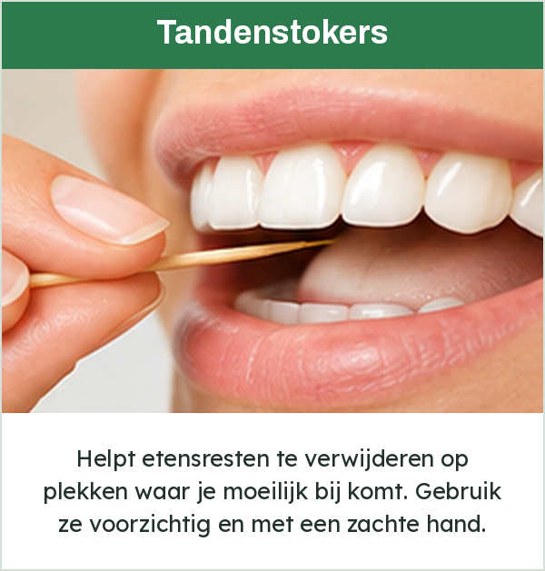 Een tandenstoker tussen de tanden