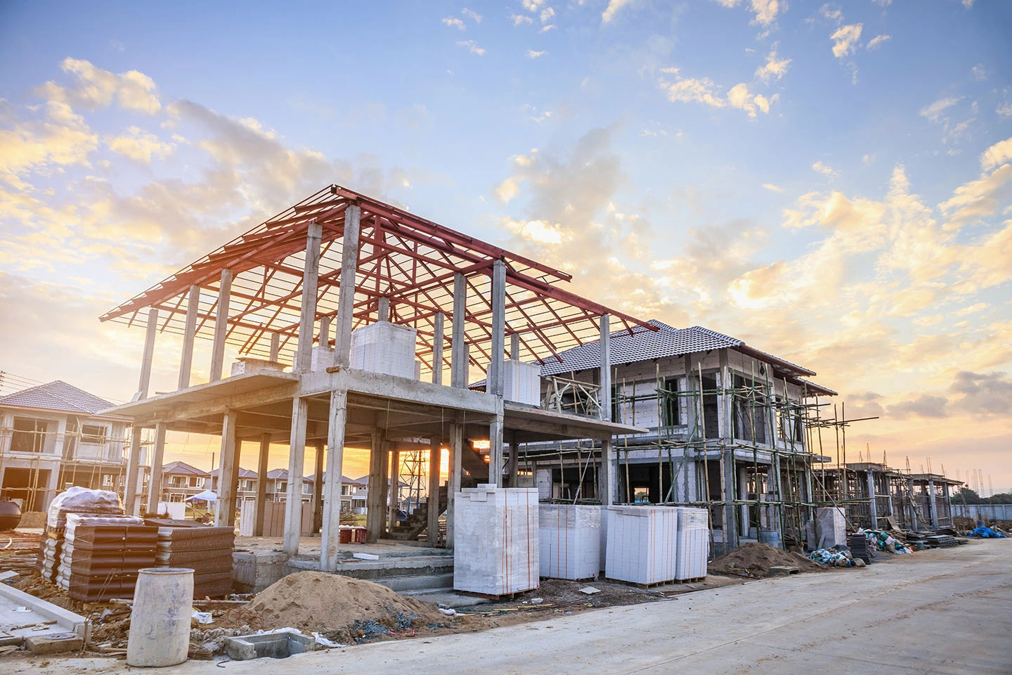 Wohnbauprojekt im Rohbau