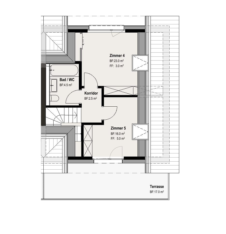 Grundriss Haus A, Obergeschoss