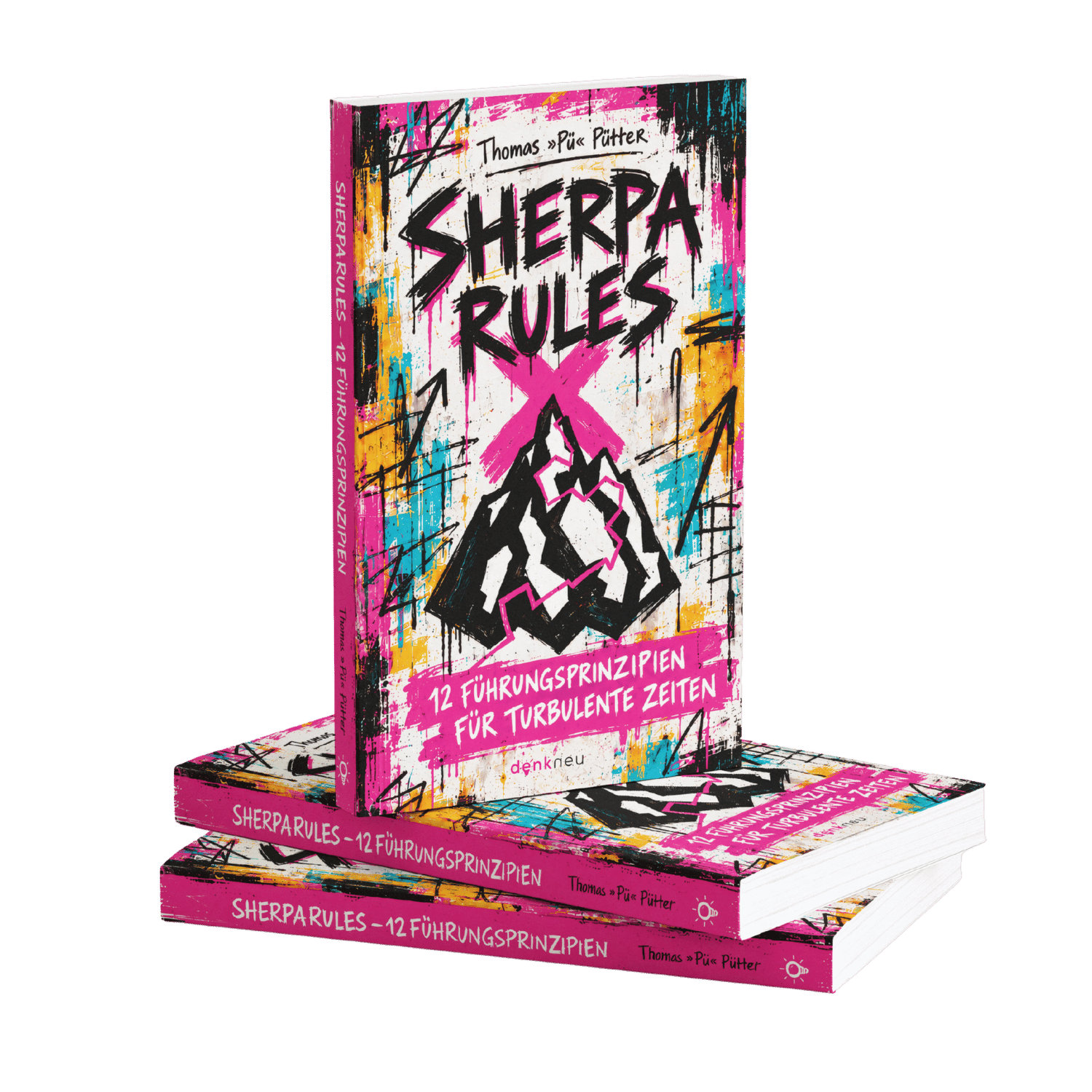 Sherpa Rules Buchcover als dreidimensionales Buchmockup