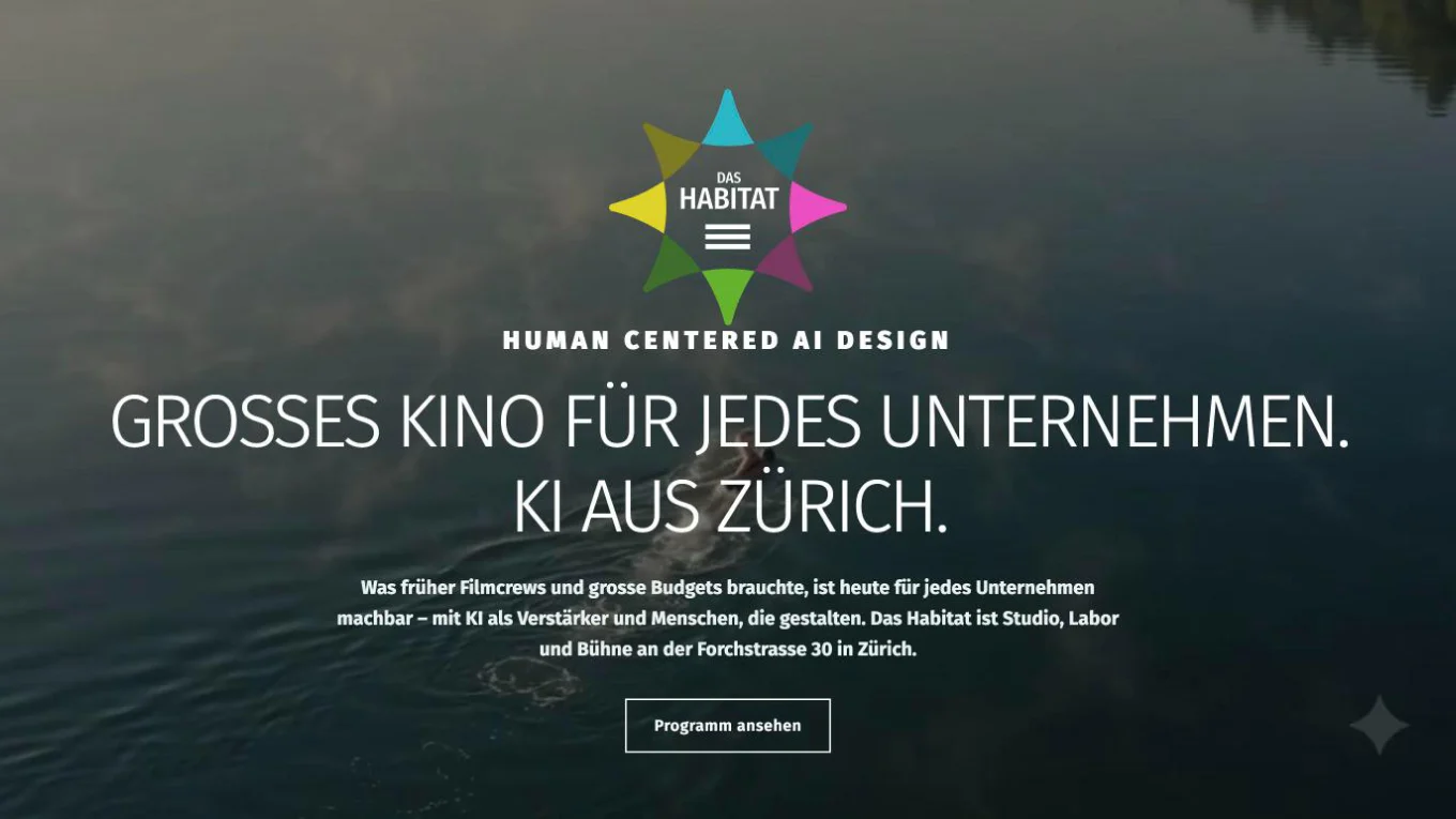 Startseite der Website Das Habitat, Zürich