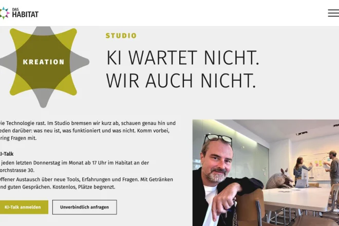 Studioseite der Website Das Habitat
