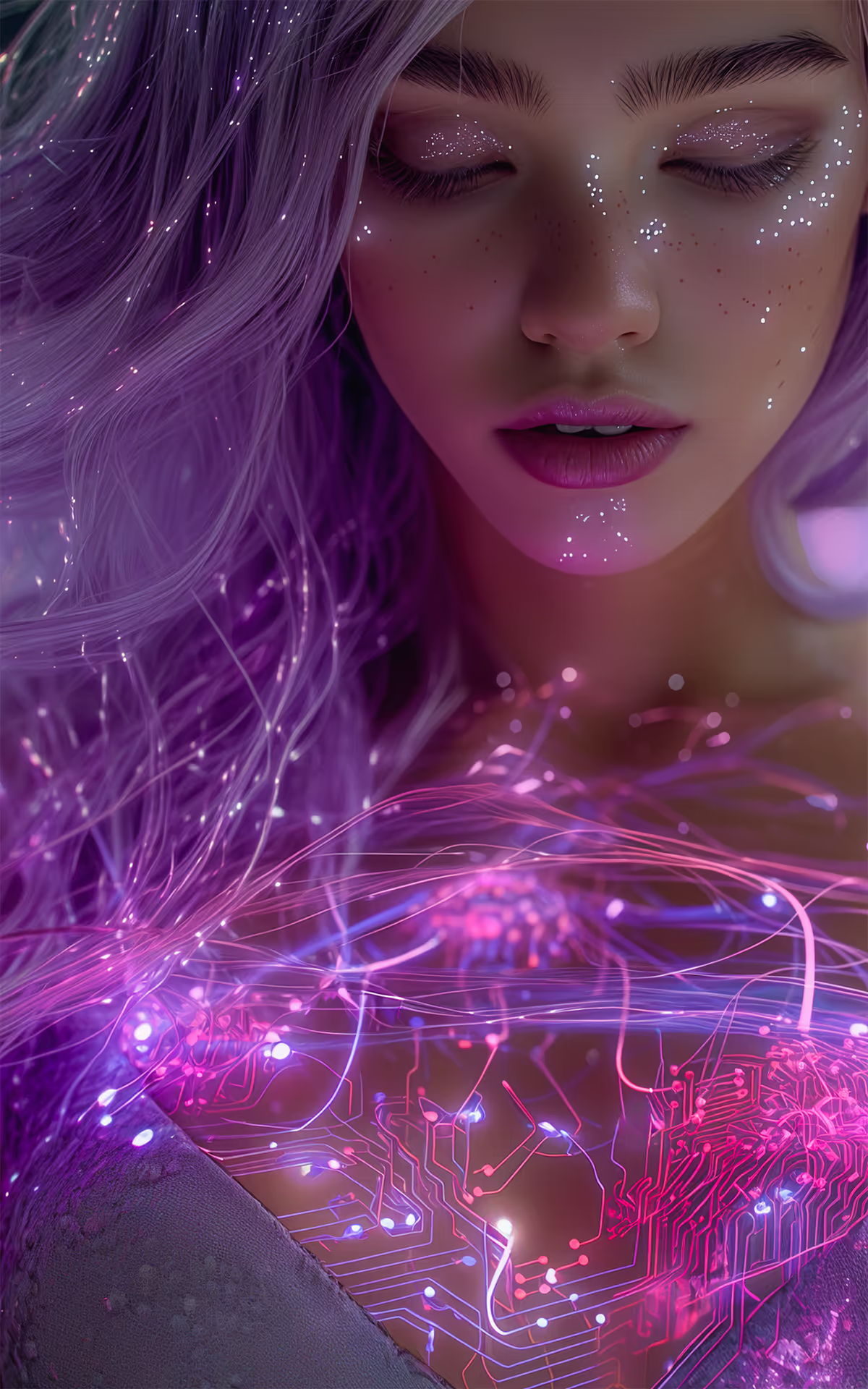 Original Hana Verse H12 lavender portrait, the same artwork used in the Living Atlas Exhibition.