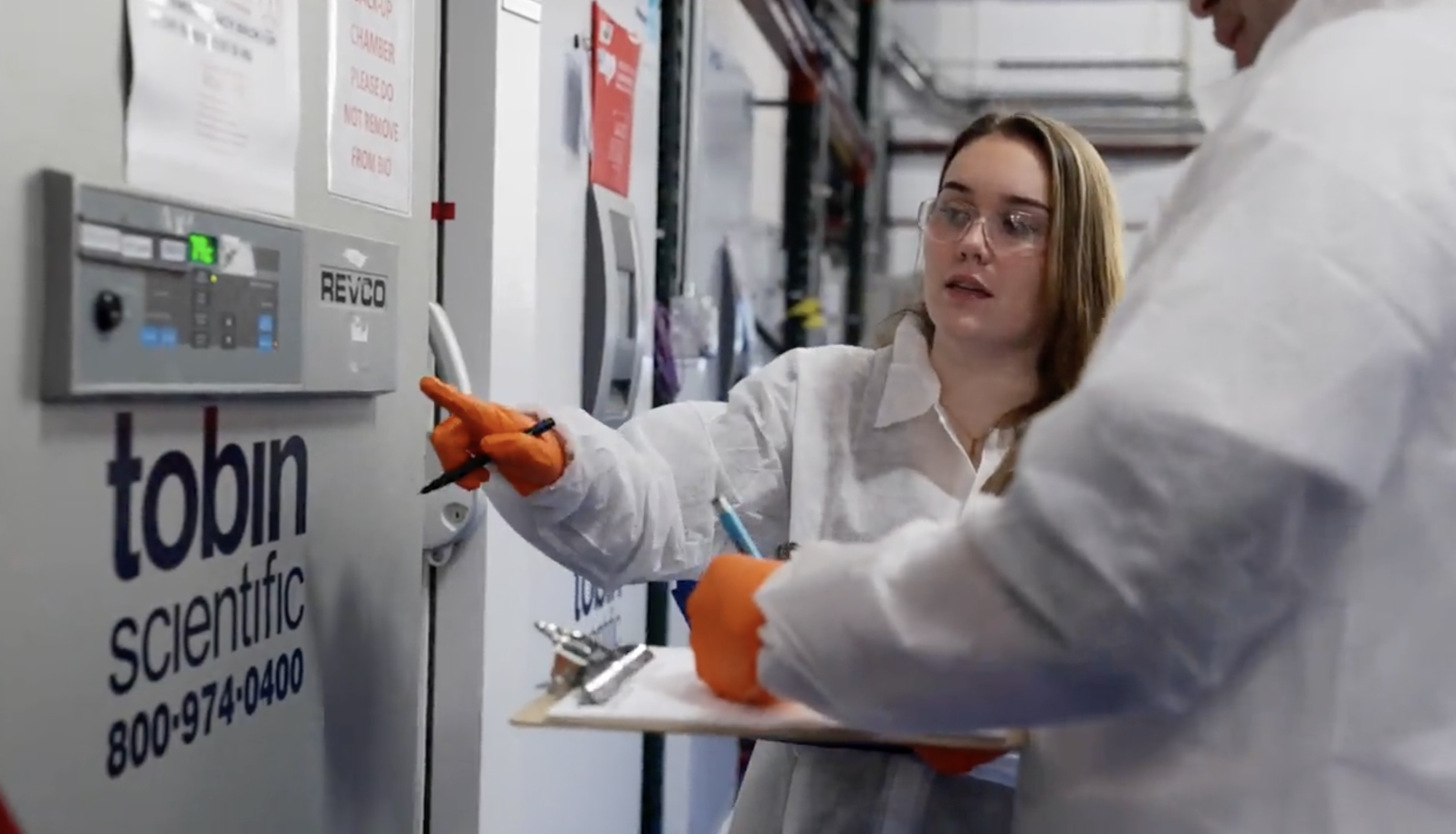 Tobin Scientific team members working in the biorepository