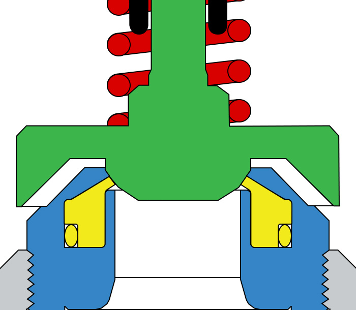 Mechanical stops cutaway