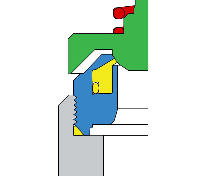 Lip seal seat cutaway