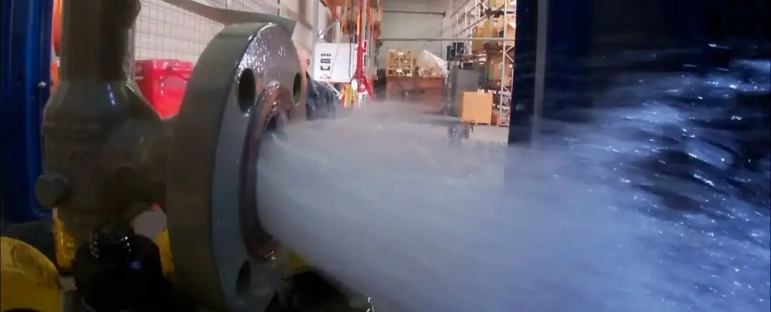 A Mercer D orifice liquid PSV volume tested on the Brisbane water bench