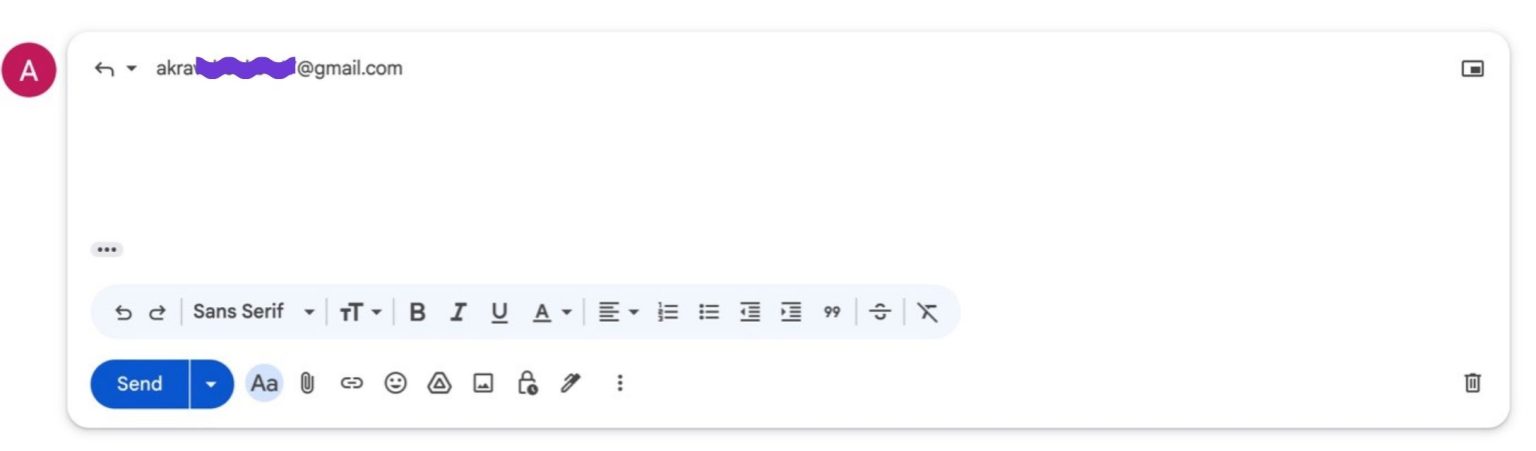 Sender details showing a generic Gmail reply-to address