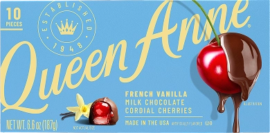Queen Anne French Vanilla Milk Chocolate Cordial Cherries.