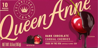 Queen Anne Dark Chocolate Cordial Cherries.