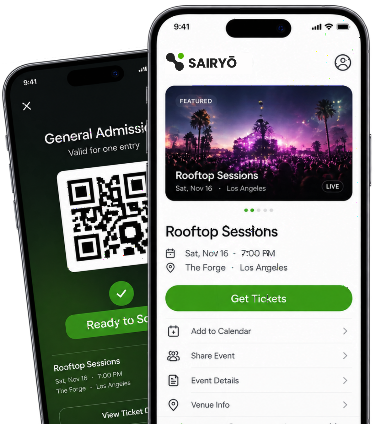 QR ticket ready for event check-in