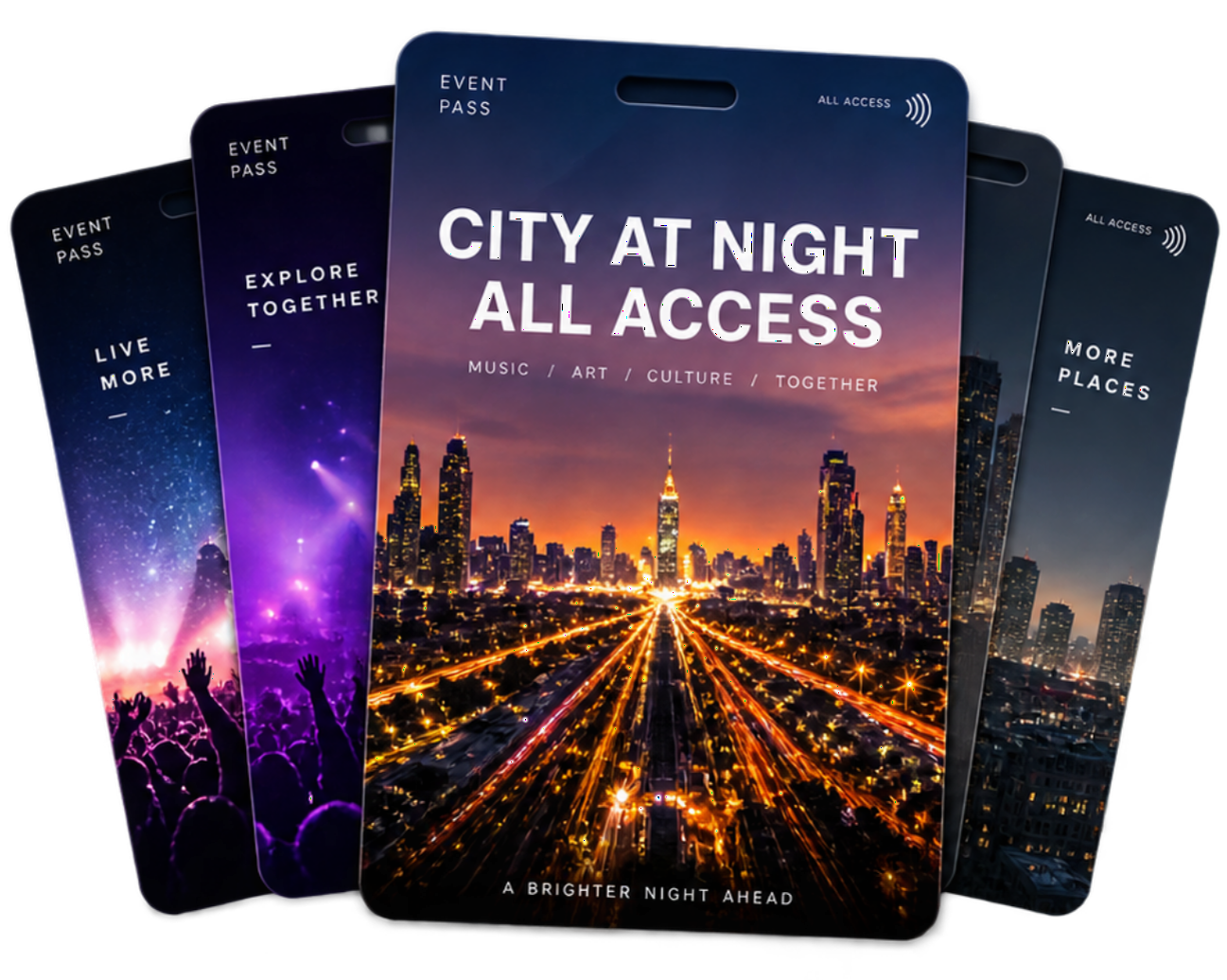 City at Night multi-event passes, original Figma artwork