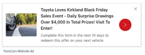 PureCars Dynamic Website Ad for O'Brien Auto Group.