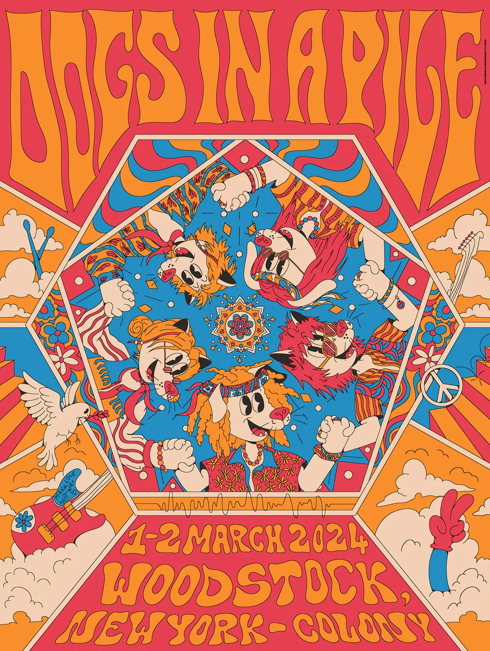 Dogs in a Pile and Kitchen Dwellers gig poster