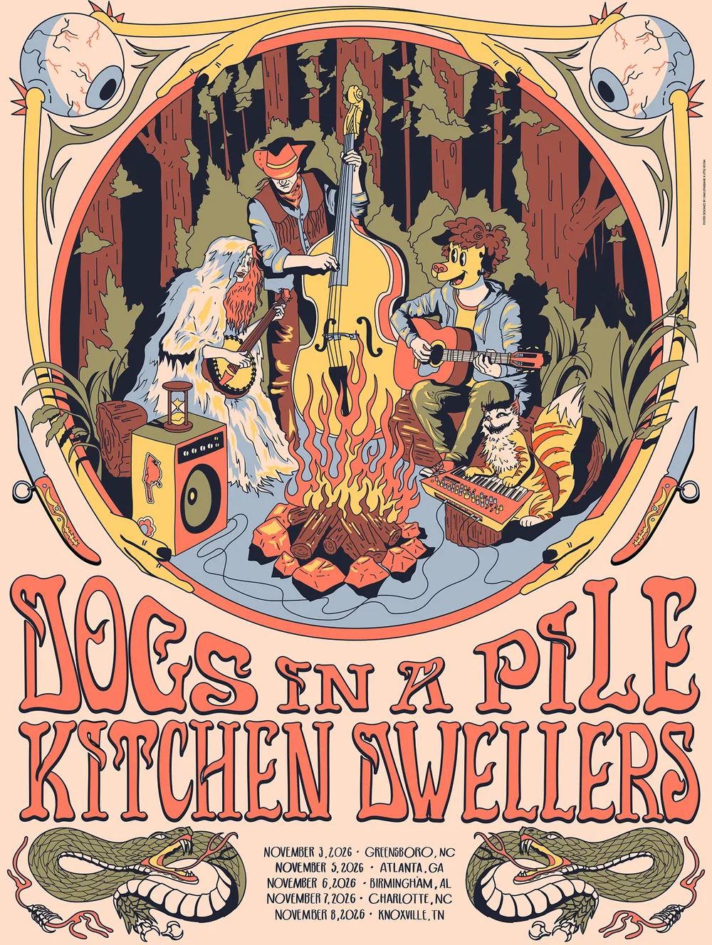 Dogs in a Pile gig poster