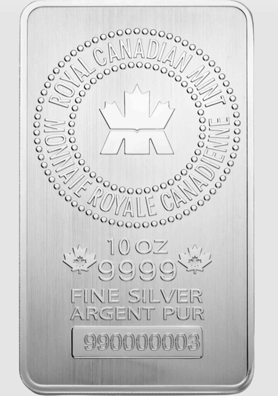 Royal Canadian Mint 10 troy ounce silver bar