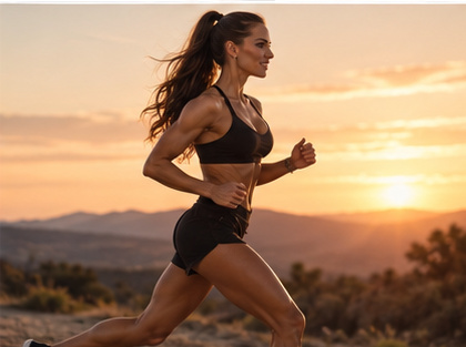 Running at sunset
