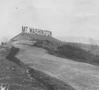 The MOUNT WASHINGTON sign on the summit reservoir, Los Angeles, 1912