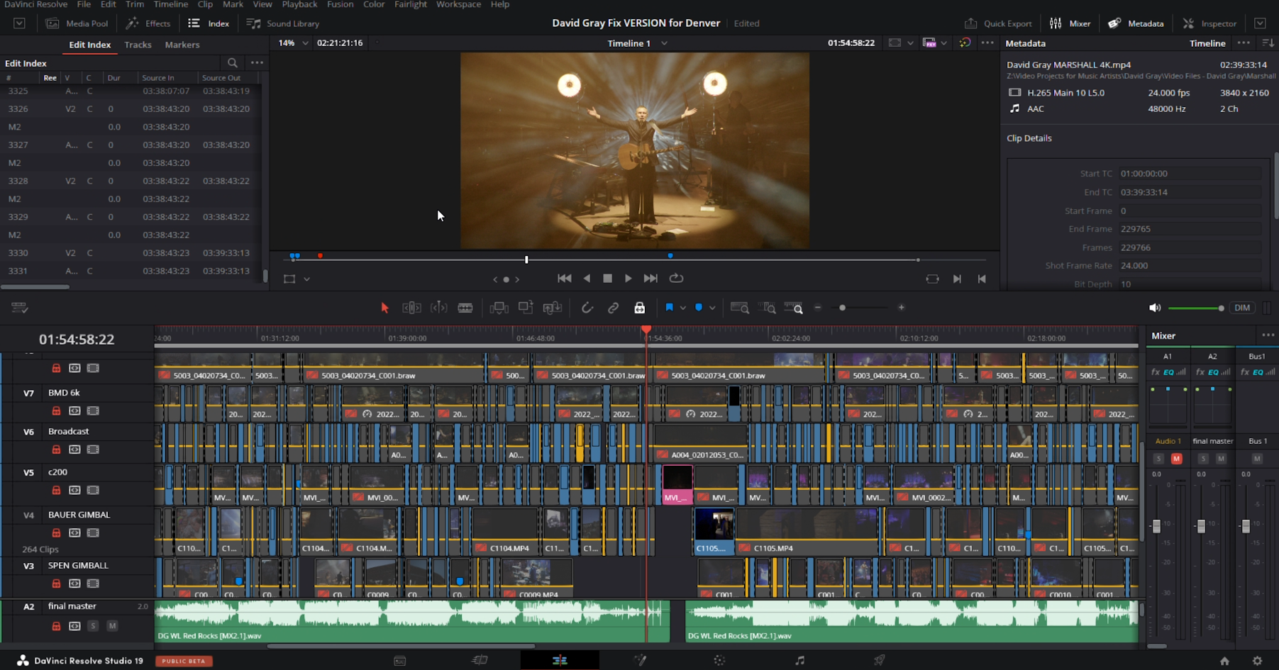 DaVinci Resolve timeline