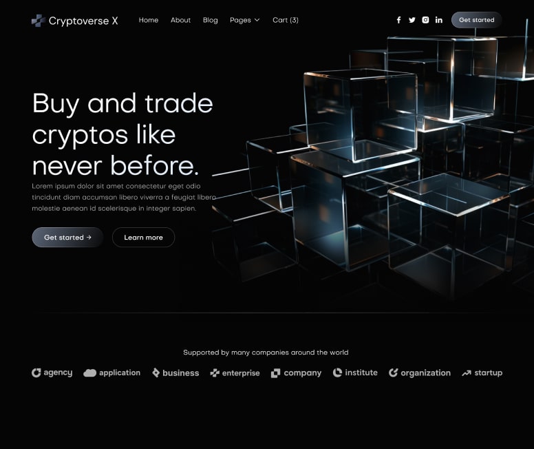 Cryptoverse X - Home V2 Page - Crypto Webflow Template