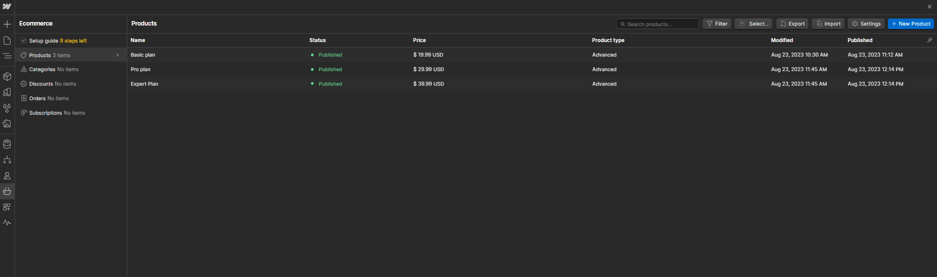 Ecommerce Collection - Cryptoverse X Webflow Template