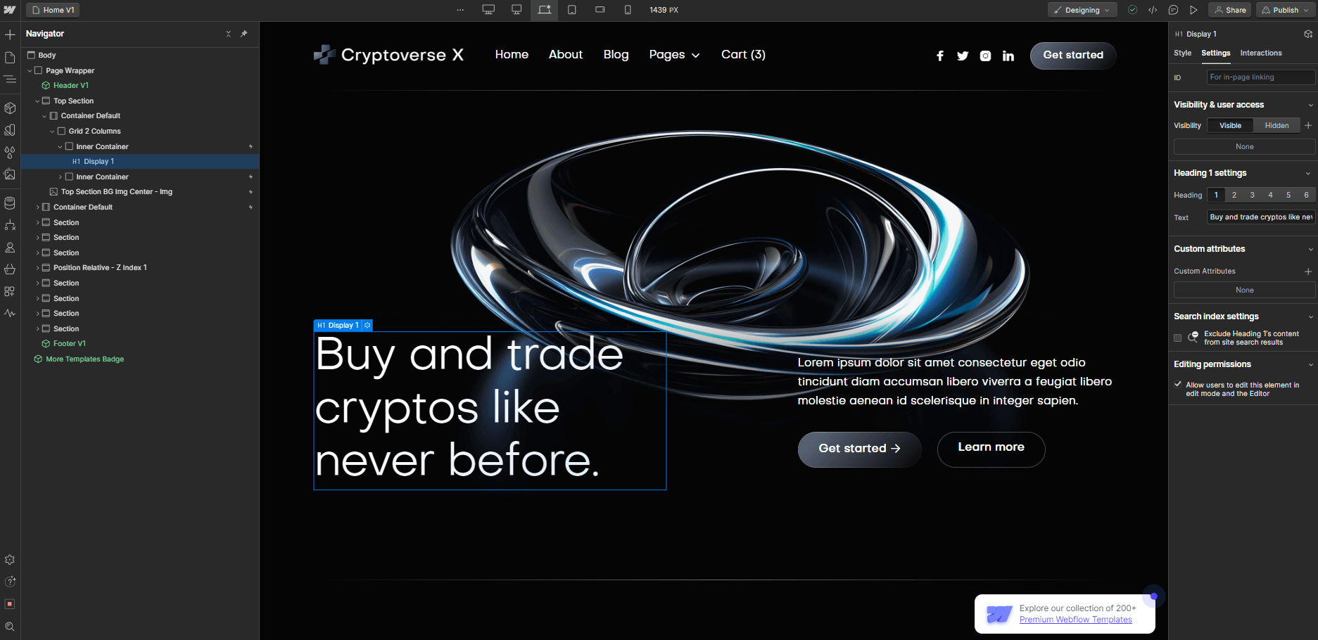 Static Content - Cryptoverse X Webflow Template