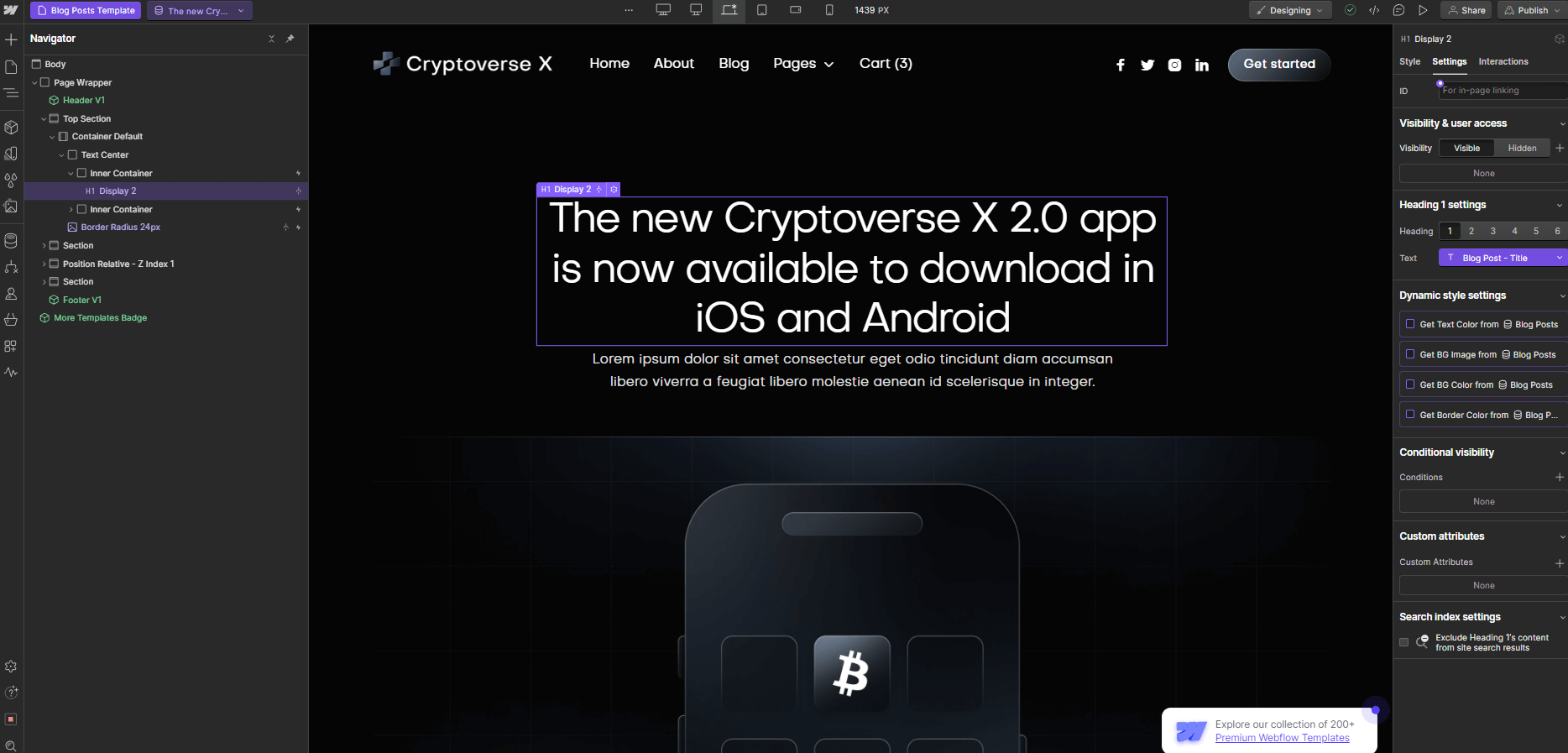 CMS Page - Cryptoverse X Webflow Template