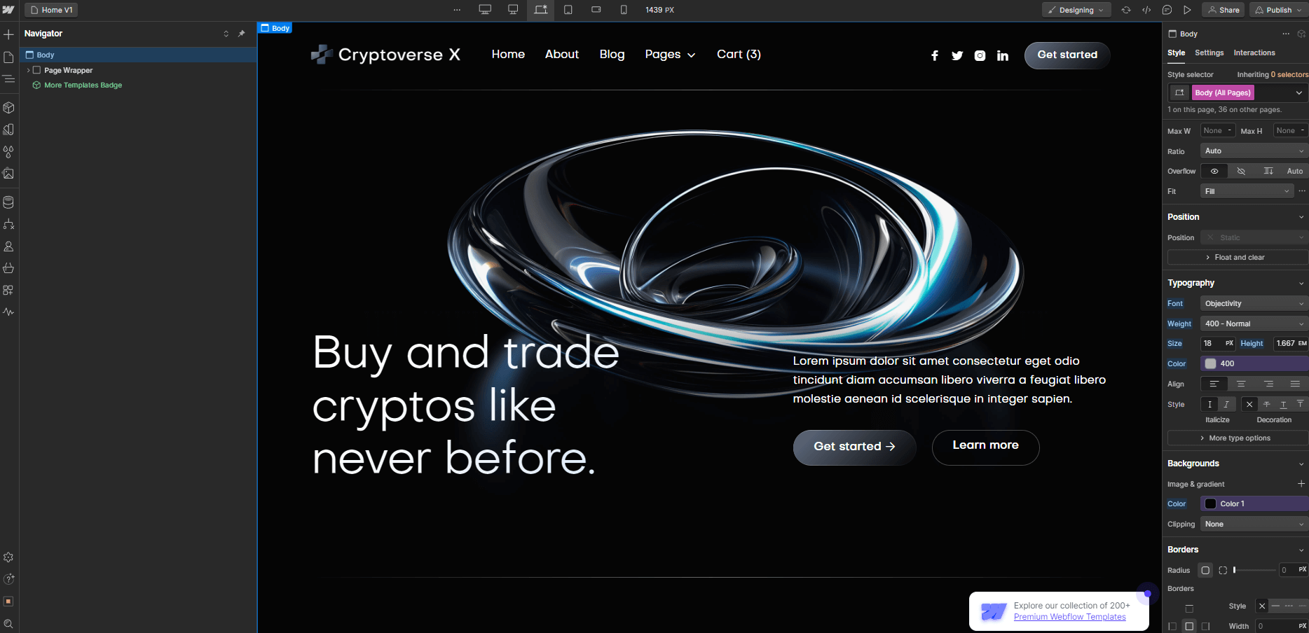 Typography - Cryptoverse X Webflow Template