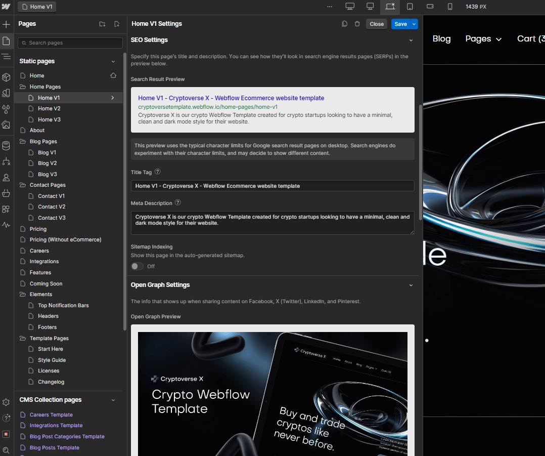 SEO - Cryptoverse X Webflow Template