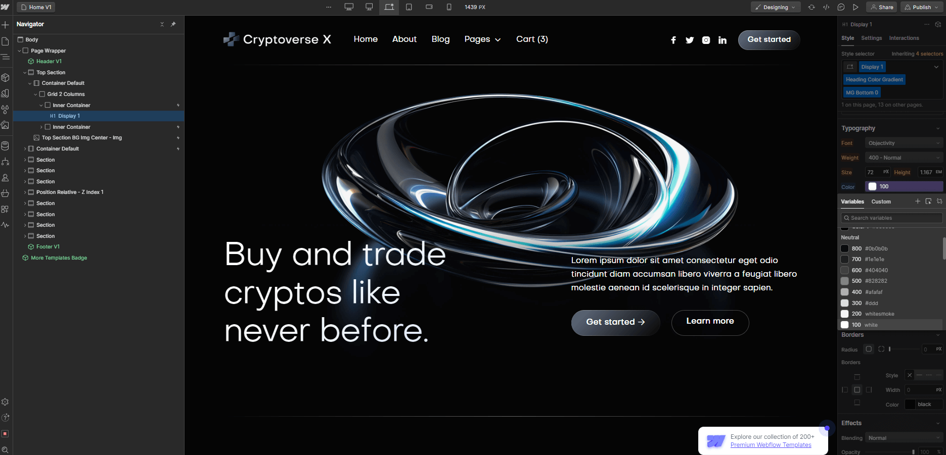 Color - Cryptoverse X Webflow Template