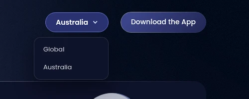 AU region dropdown open