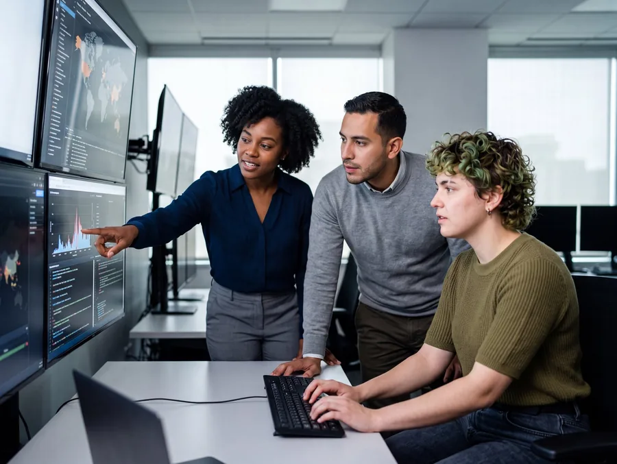 Encore team reviewing performance dashboards