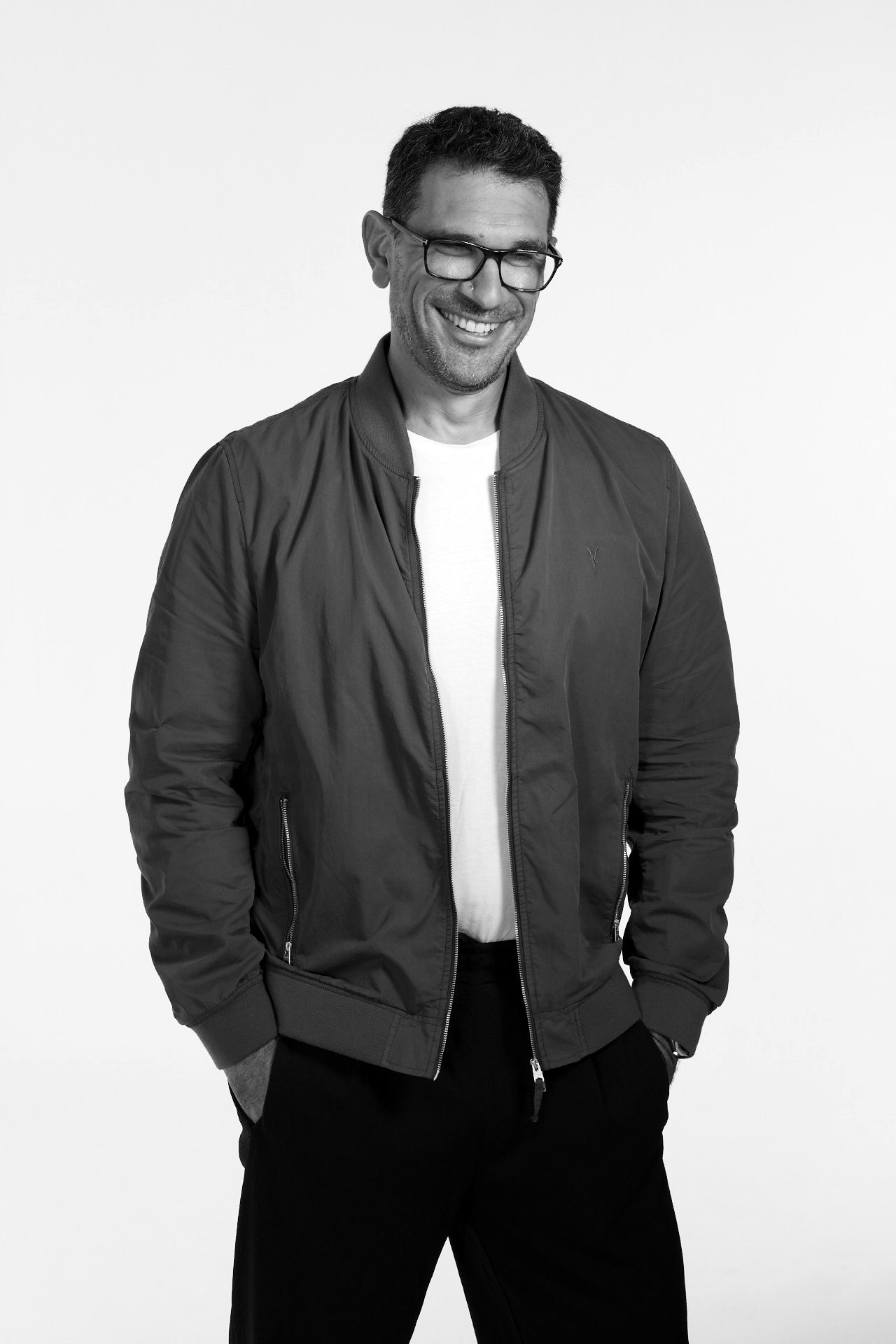 Daniel M. Jackson laughing, ready for the stage