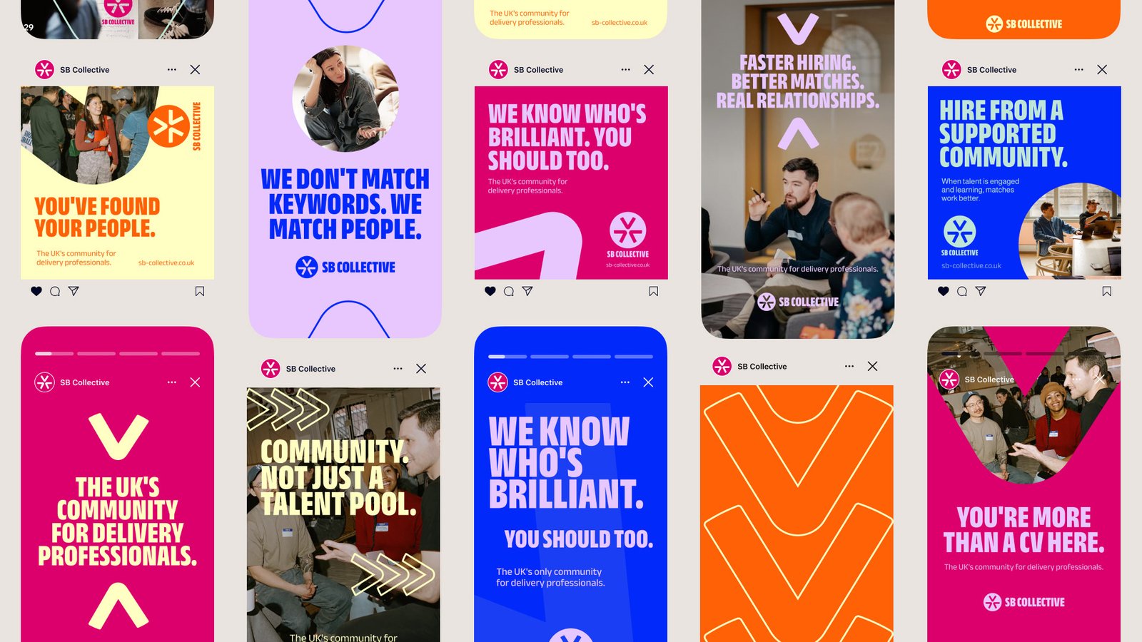 SB Collective social media designs