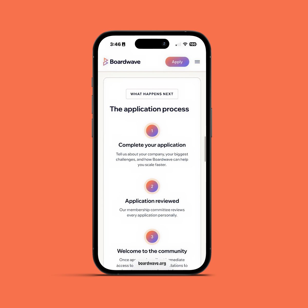 Boardwave mobile app screens