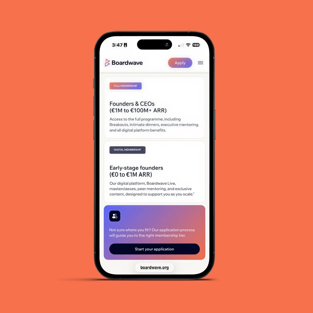 Boardwave mobile app screens