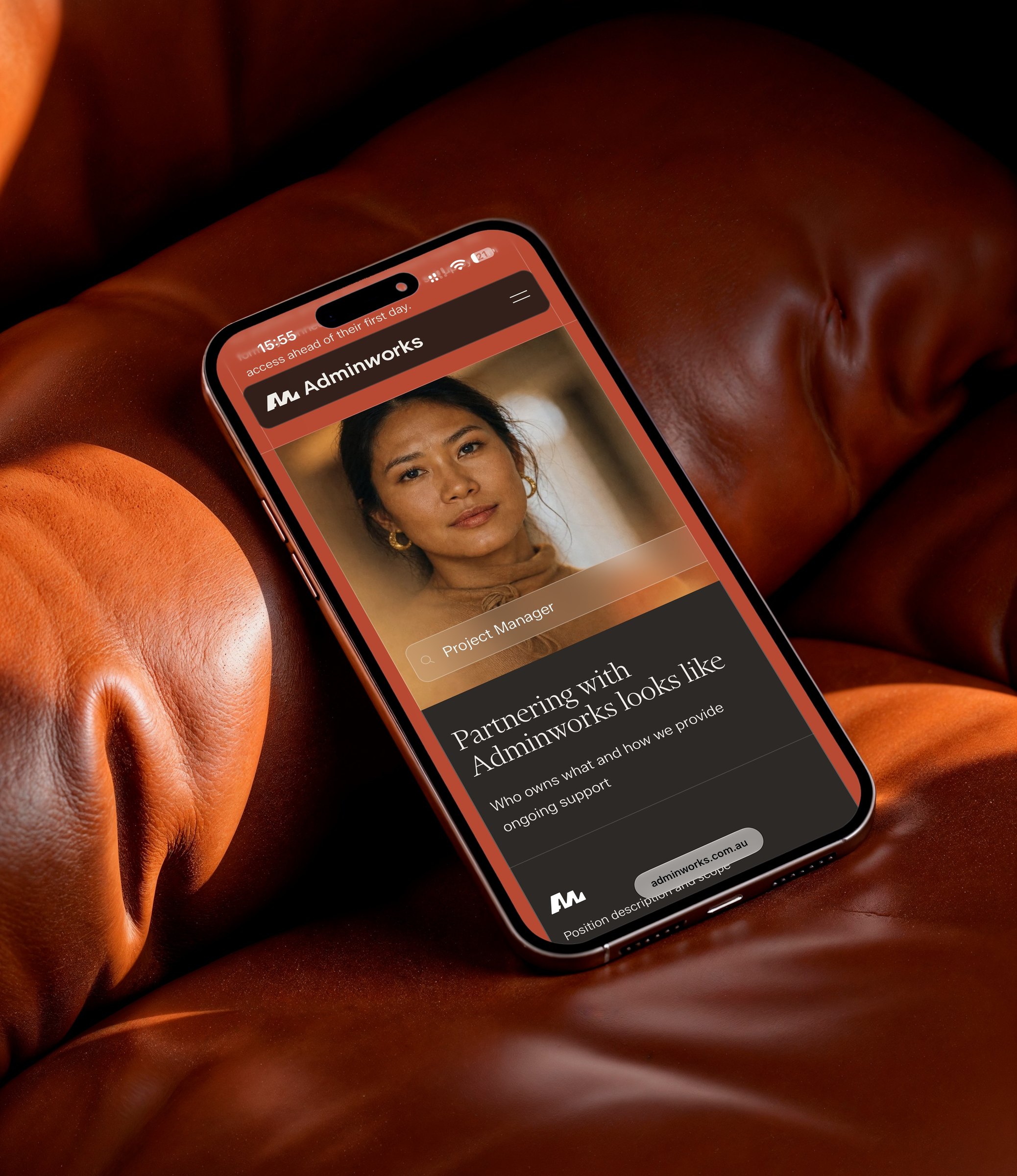 The Project Manager role page on a phone