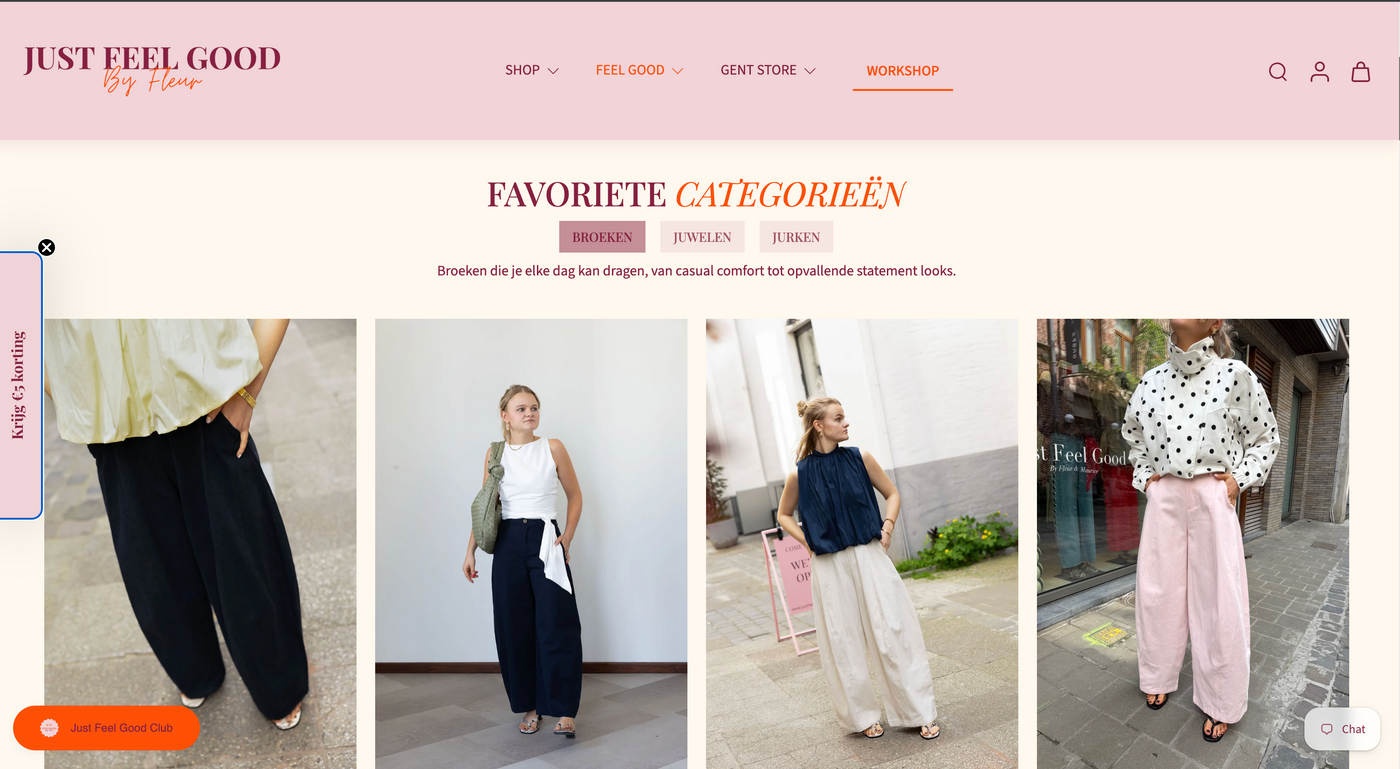 Webshop van Just feel good Shop