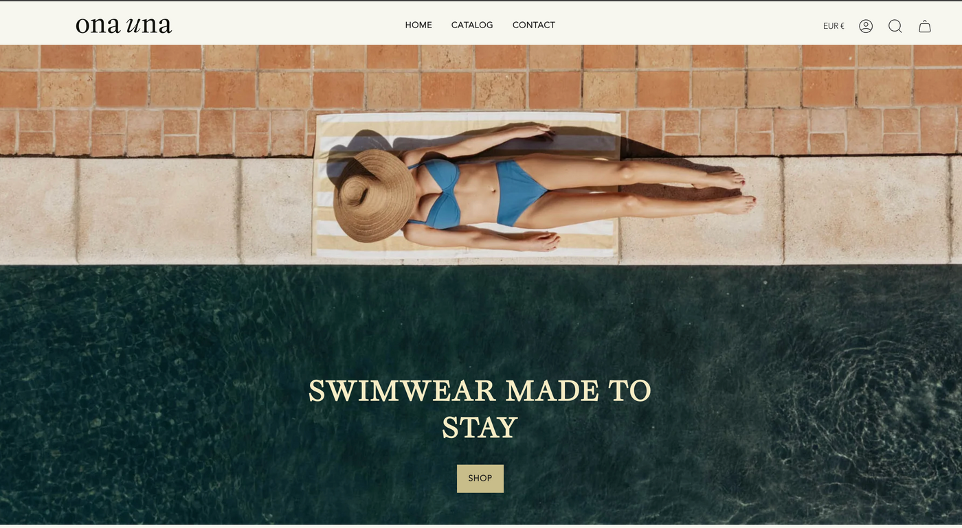 Webshop van ONA UNA