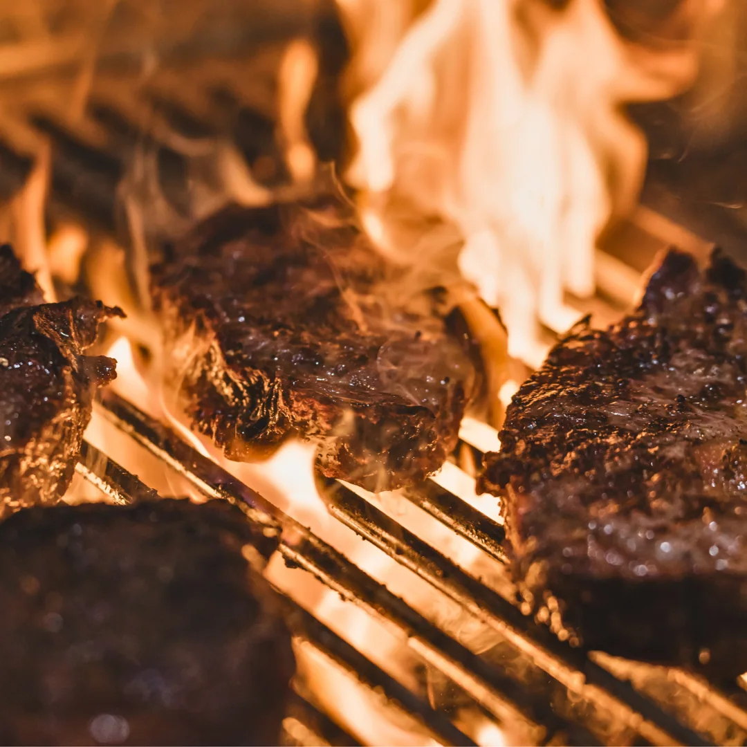 Steak over fire on the Josper