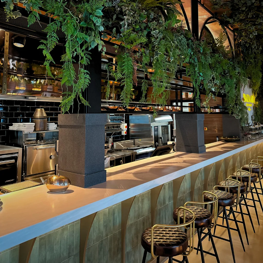 The open kitchen at Bazaar