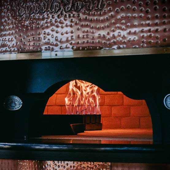The wood-fired oven at Bazaar