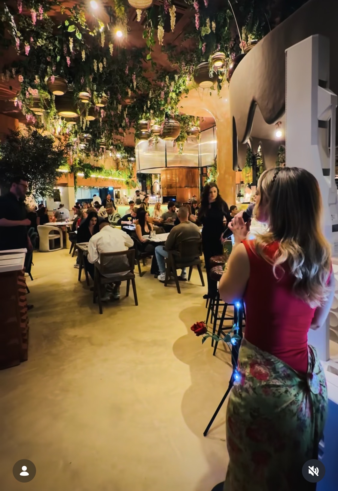 Live singer performing for guests in the Bazaar dining room