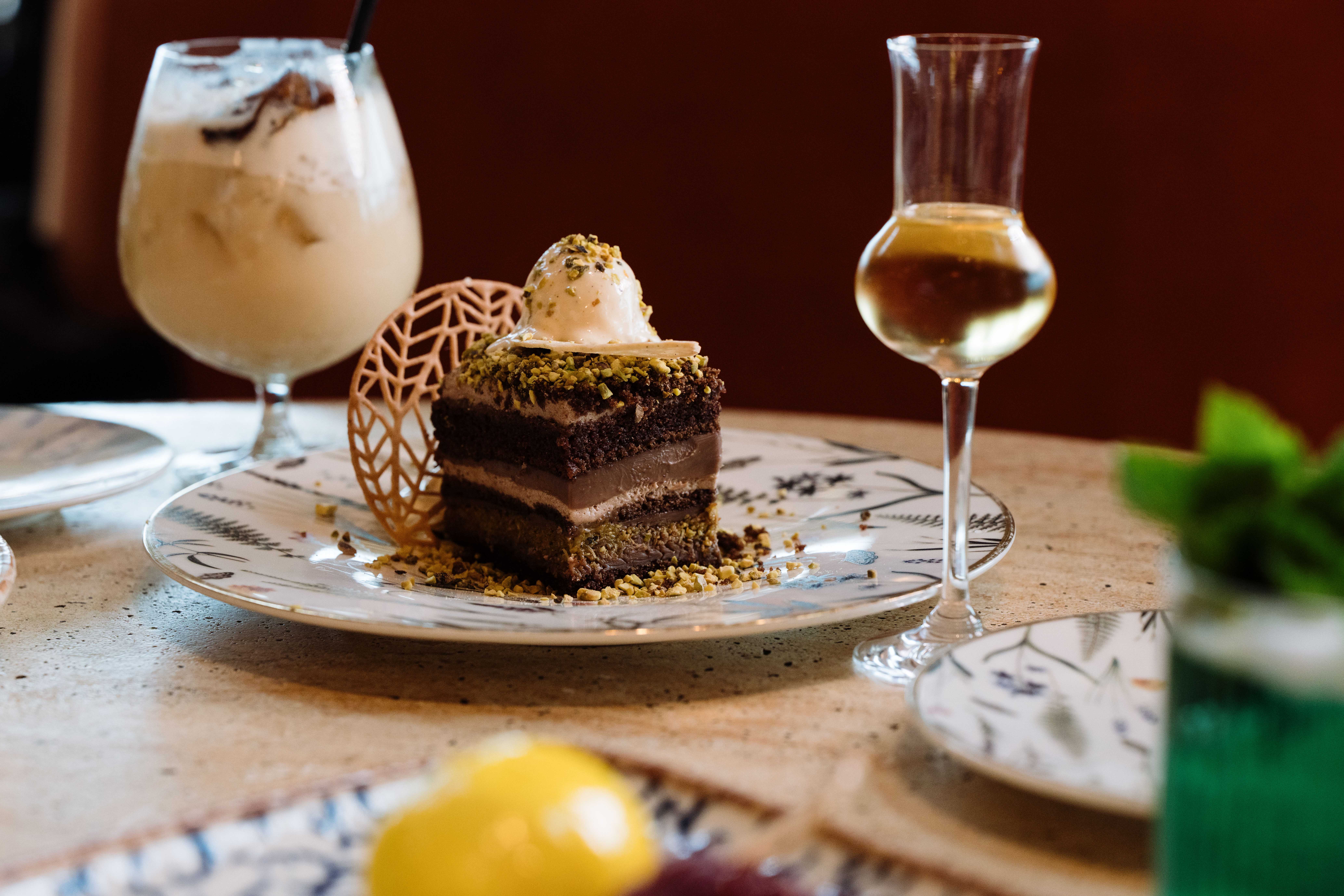 Matilda Dubai Chocolate Cake with pistachio at Bazaar