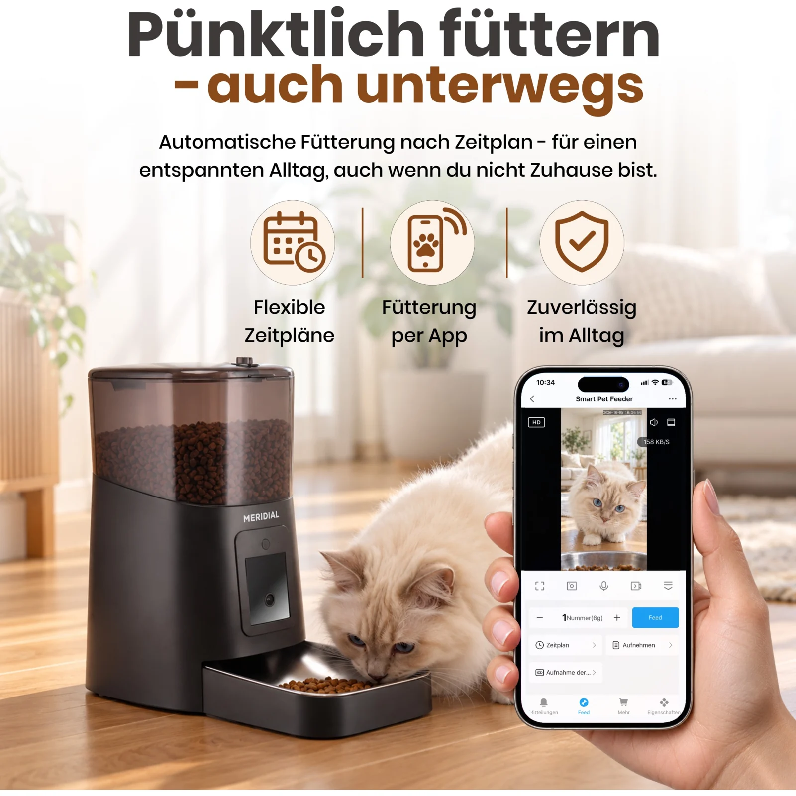 Meridial Futterautomat – Fütterung per App