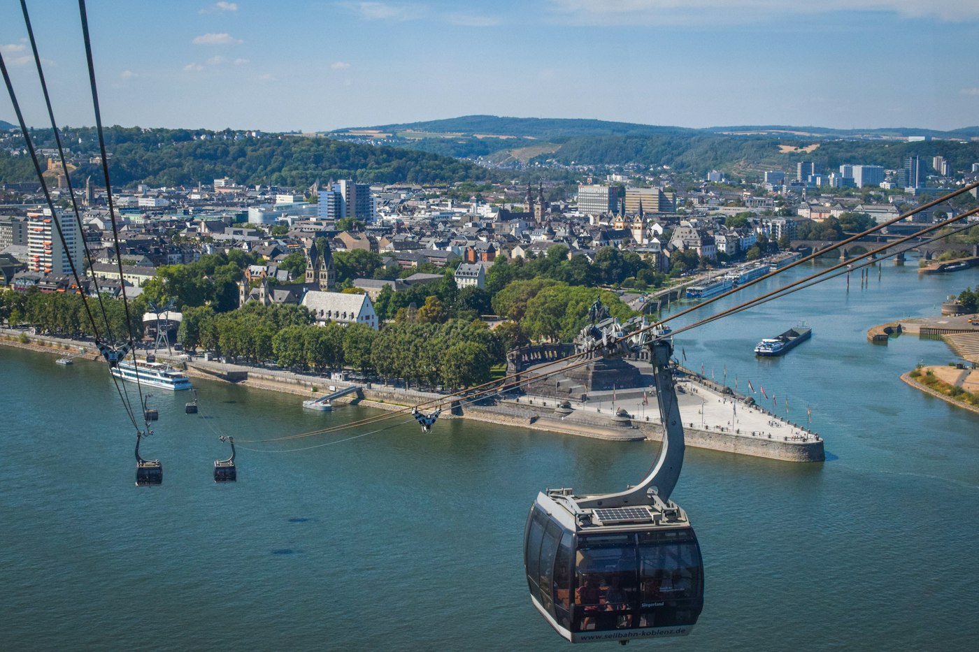 Seilbahn über den Rhein in Koblenz